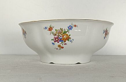 vintage serving Dish Bowl vegetables salad  Marked Mitterteich Bavaria US zone small flowers