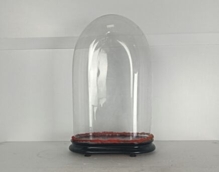 Antique Victorian Oval Hand Blown Glass Globe Dome Doll Clock 18.11" 11.41"6.88"