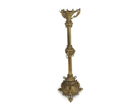 Exquisite XL antique Eclectic Ornate brass Gothic Candle Stick Holder Dragons WOW