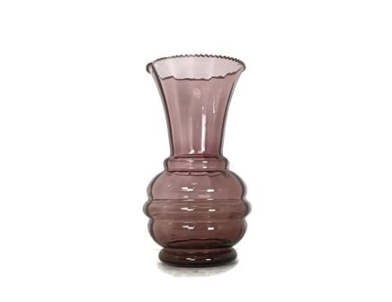 Art Deco Doyen Purple Amethyst Hooped Vase Lovely Large Art Glass Antique Belgium