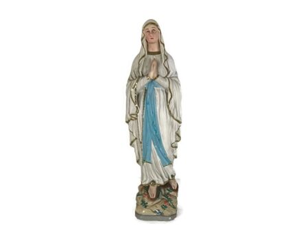 Plaster vintage statue Our lady of Lourdes Madonna France French heavy 