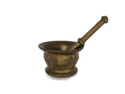 Antique Kitchen Mortar & Pestle,  Bronze, Apothecary, Chemist, Georgian