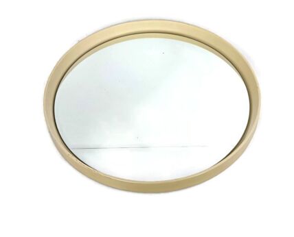 Space Age \Mid-Century Round Mirrror, 1970s Large Bathroom Hallway vintage 