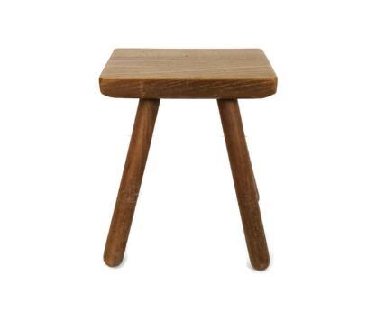small vintage carved wooden milking stool pedestal plant stand side table, barn style farmhouse