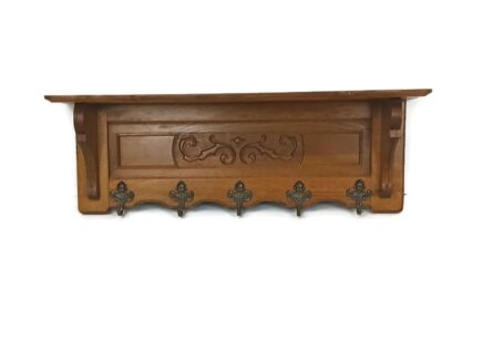 small vintage carved wooden ornate coat hat kitchen rack modernist lovely