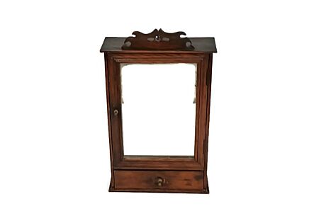 Medicine Cabinet Apothecary Kitchen Bathroom wood  shaving  Beveled glass mirror pediment