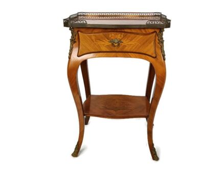 Gorgeous Marquetry Inlay Lamp Table Cabinet Wood Italian End Table Ormolu brass vintage