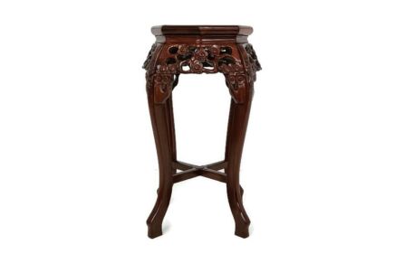 Hand Carved Wooden Chinese Marble Top Hall Console Table Pedestal Bonsai Stand tall