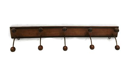 Modernist Wall Coat hat Rack  wooden ball hooks  Hallway Vintage funky 