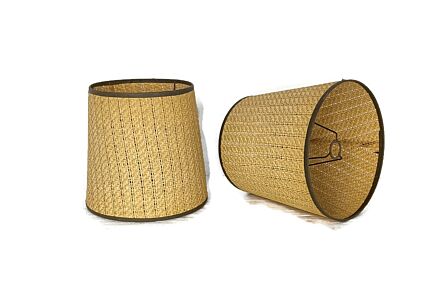 pair Vintage lamp Shades Fabric  Jute Burlap  Authentic Shades for Lamp Japandi style retro 