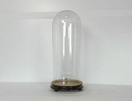 antique Round Hand Blown Glass Dome Globe Steampunk Display 17.51" D 6.88"