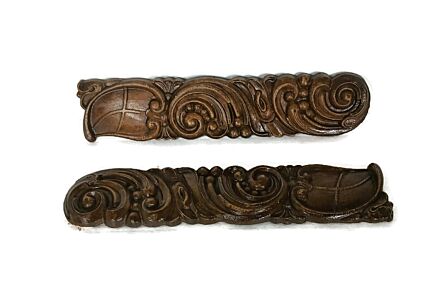 Pair Corbels  Pressed Wood Pediment Antique Architectural Finials French Brackets  