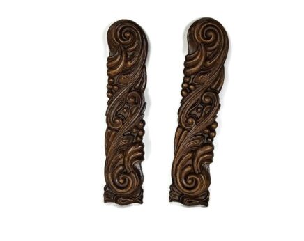 Pair Corbels  Pressed Wood Pediment Antique Architectural Finials French Brackets  grapes