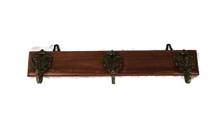 small Coat Kitchen Bathroom towel rack Wood Funky brass Hooks  Nele and Tijl Modernist 