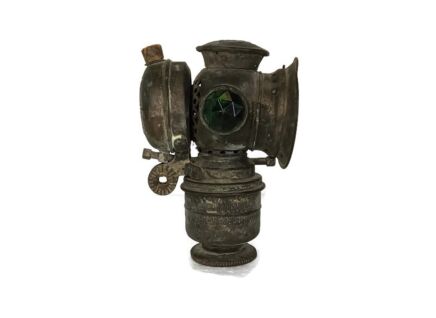 Lamp Faux Brass Bicycle Carbide Torch Light Acetylene Antique Collector Main d'or Marked