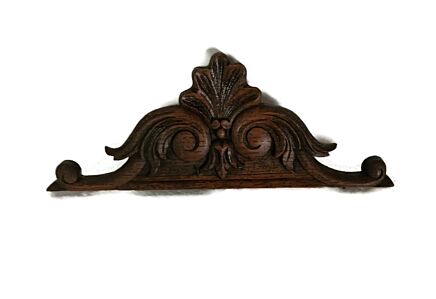 small ornate antique hand carved wooden pediment over door architectural reclaimed 