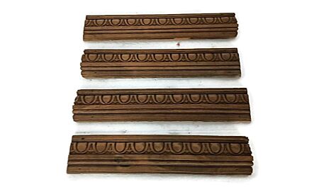 set of 4 trims corbels pediments boards carved wood reclaimed antique salvaged architectural