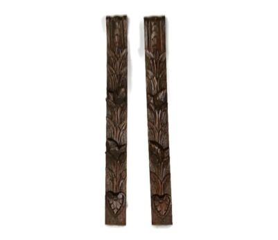 Antique  Pair Corbels Hand Carved Wood  Architectural reclaimed Trims Panels  