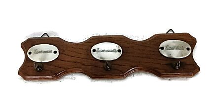 small kitchen towel rack vintage wood enamel small plaques French Lovely