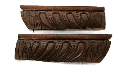 pair  trims corbels pediments boards carved wood reclaimed antique salvaged architectural