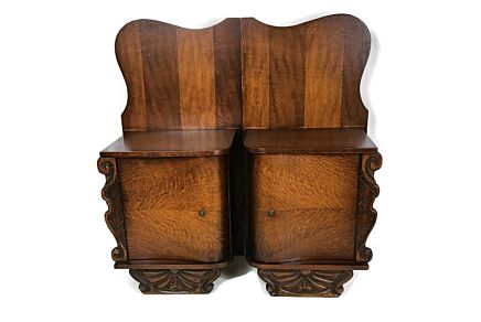 Pair Antique Art Deco Nightstands End tables Dresser 20s 30s  Bedroom Vanity Cabinets 