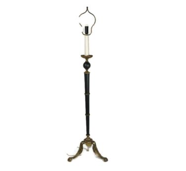Large standing Floor Lamp French empire Brass Wood Hollywood Regency vintage WOW