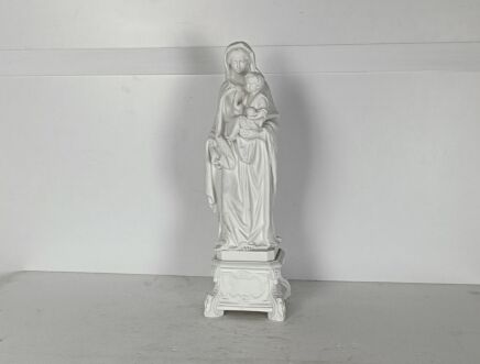 Large antique French bisque Porcelain statue Madonna Virgin Mary Infant Jesus 