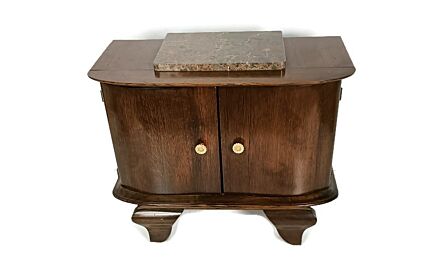 antique art deco wood cabinet end table bedroom vanity cabinet marble piece on top