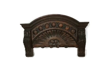 Antique carved wooden ornate pediment over door Architectural reclaimed salvaged