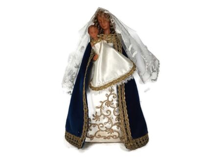 Hand Made Wax Madonna Virgin Mary Our Lady Infant Jesus  Doll Figurine Made by Nuns 