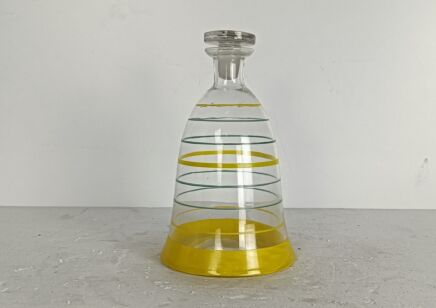 Vintage art glass Decanter bottle colored circles 