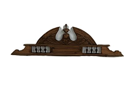 Pediment over door antique carved wood Spindles France reclaimed architectural