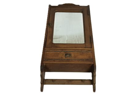 Large wall hanging medicine apothecary cabinet wood hobnails shaving cabinet