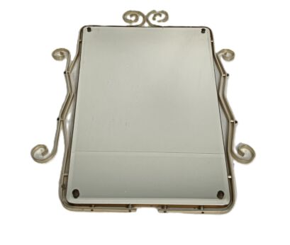 Mirror Modernist  Large Chrome Ornate Beveled glass vintage Hallway vintage