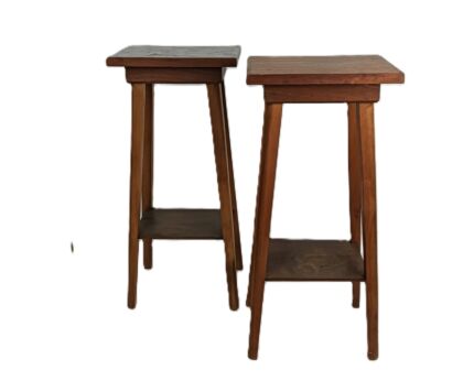 couple of oak stylish plant stands pedestals side tables Two tiers vintage