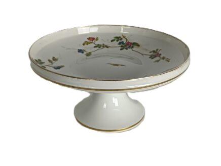  Victorian antique 19th centur Fruit dish Footed  Hand painted flowers butterflies dragonflies