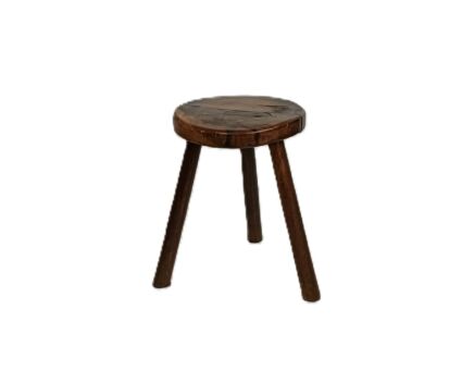 Antique Hand Carved wood Tripod Milking Stool Pedestal Plant Bonsai side Table 