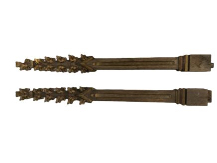 Neo Gothic 2 Large  Reclaimed Carved Wood Large Spindles Balusters Trim Posts Pillar Salvaged Antique 