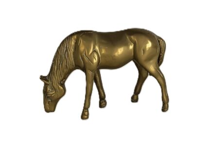 vintage figurine grazing horse brass modernist decorative