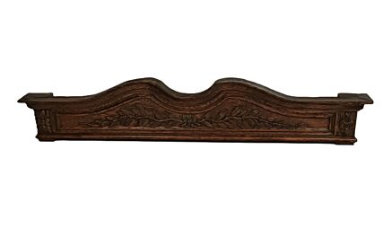 XL antique carved wood   pediment over door top cabinet ornate  reclaimed architectural