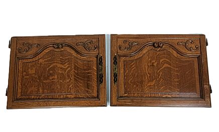 pair of door panels cabinet carved wood vintage reclaimed architectural salvaged