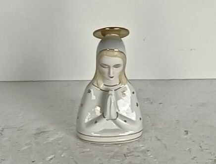 small vintage figurine glazed  Madonna folded hands 