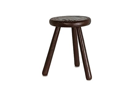 Antique Hand Carved wood Tripod Milking Stool Pedestal Plant Bonsai Table painted brown