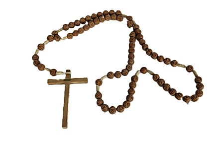 Lourdes Vintage Rosary Wooden Beads Wall Hanging Priest Nun Service Domino vintage