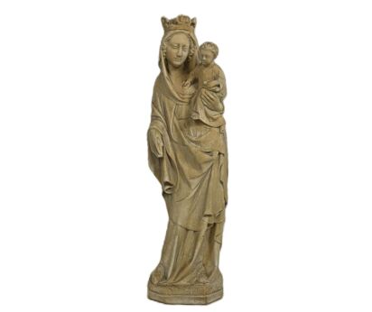 Outdoor Protection Carved Stone French Virgin Mary Infant Jesus Madonna  Large heavy