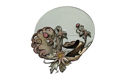  vintage mirror hallway bathroom le tableau du coeur Sylian Godi beveled glass iron 