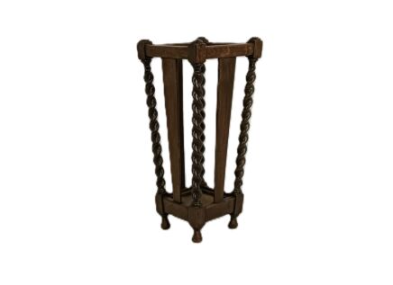 Umbrella Kane Stand Carved Wood Barley twist Vintage  hallway Entryway furniture