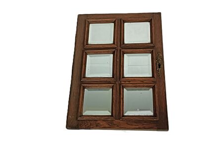 hand carved wooden Door Panel  Beveled Clear Glass  Antique reclaimed architectural 