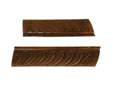 set of 2 trims corbels pediments carved  wood reclaimed antique salvaged architectural ornate