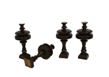 set of 4 Reclaimed Carved Wood Large Spindles Balusters Trim Posts Pillars Salvaged 